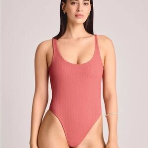 Vitamin A ribbed Pink One-Piece Swimsuit
